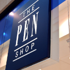 Pen Shop Cardiff Sign on Glass